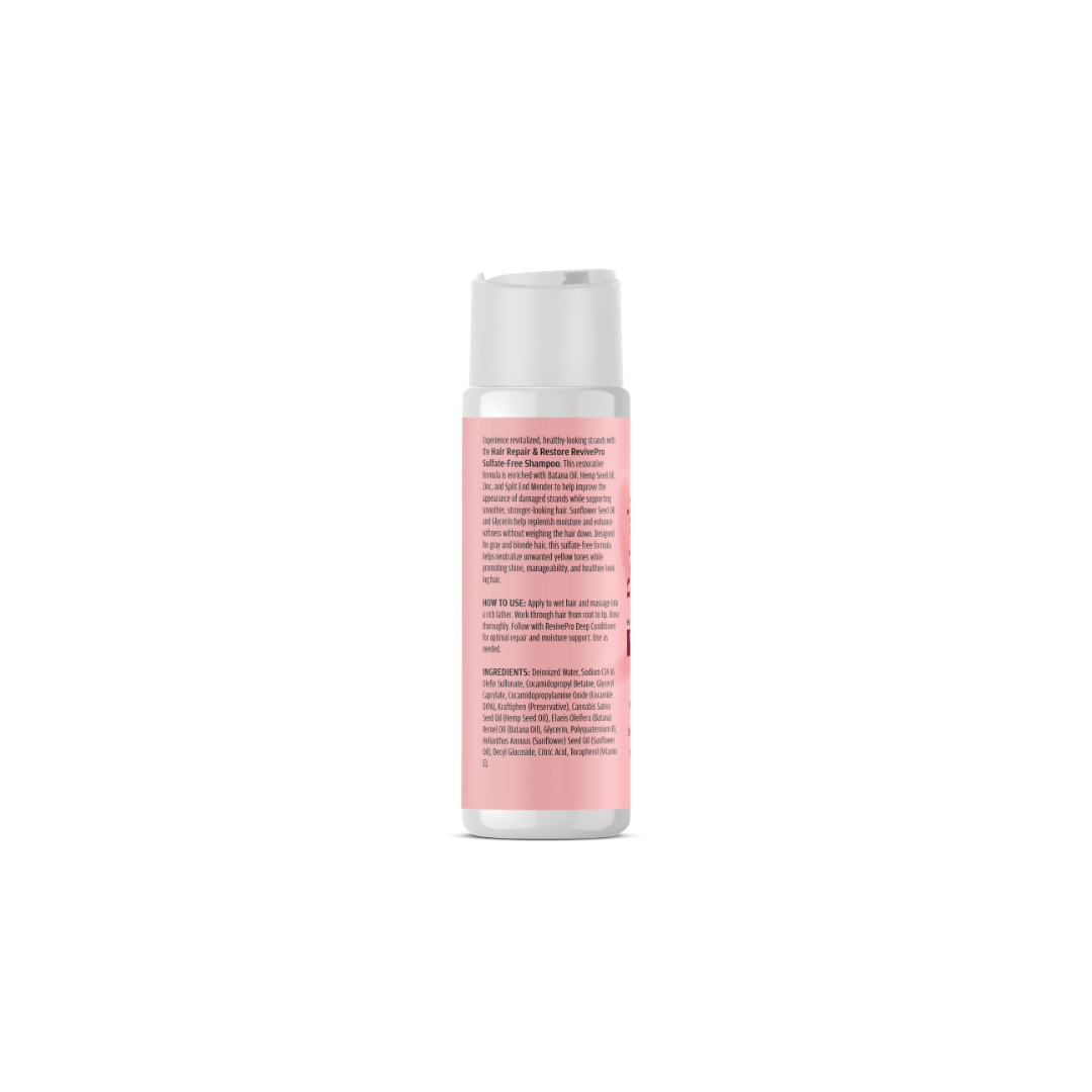 Hair Repair & Restoration 2.0 Revive Pro Sulfate-Free Shampoo With Batana Oil, Hemp Seed Oil, Zinc, and Split End Mender