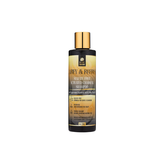 Clarify & Refresh Sulfate Free Activated Charcoal Shampoo With Peppermint Essential Oil & Olive Fruit Oil
