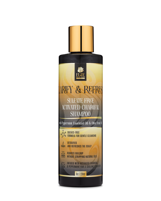 Clarify & Refresh Sulfate Free Activated Charcoal Shampoo With Peppermint Essential Oil & Olive Fruit Oil
