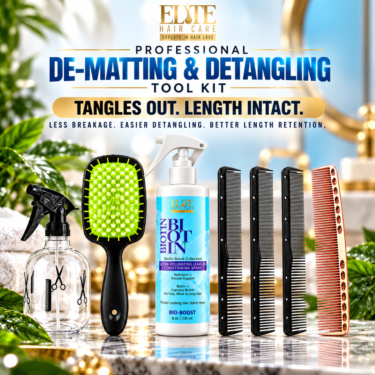 Elite Professional De-Matting & Detangling Tool Kit