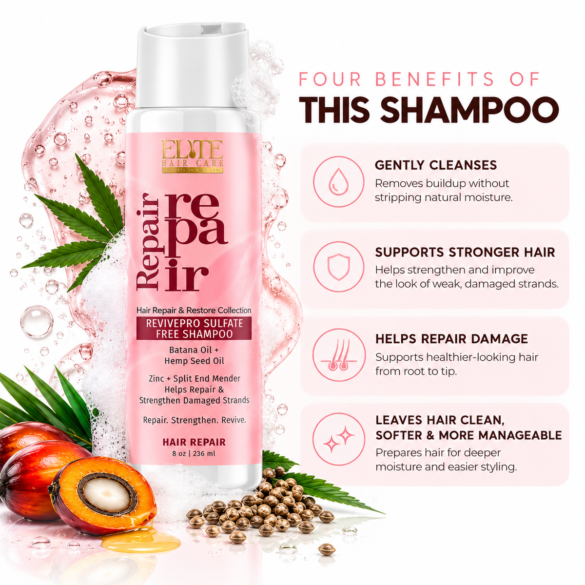 Hair Repair & Restoration 2.0 Revive Pro Sulfate-Free Shampoo
