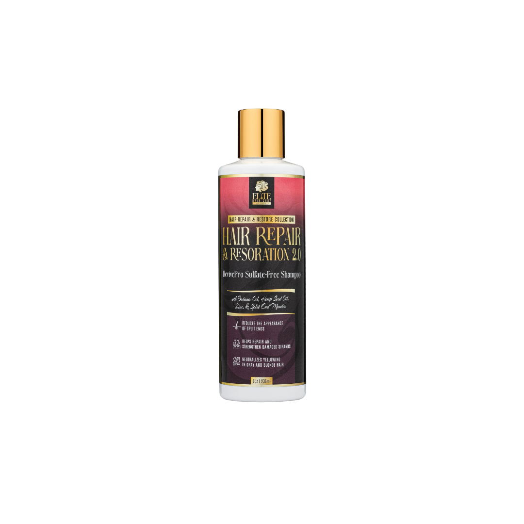 Hair Repair & Restoration 2.0 Revive Pro Sulfate-Free Shampoo With Batana Oil, Hemp Seed Oil, Zinc, and Split End Mender