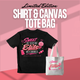 Elite Hair Care Launch Bundle- Launch Tee Black & Canvas Tote Bag