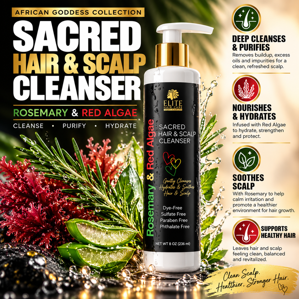 Sacred Rosemary & Red Algae Scalp Cleansing Shampoo